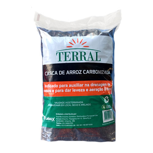 casca de arroz carbonizada 4l