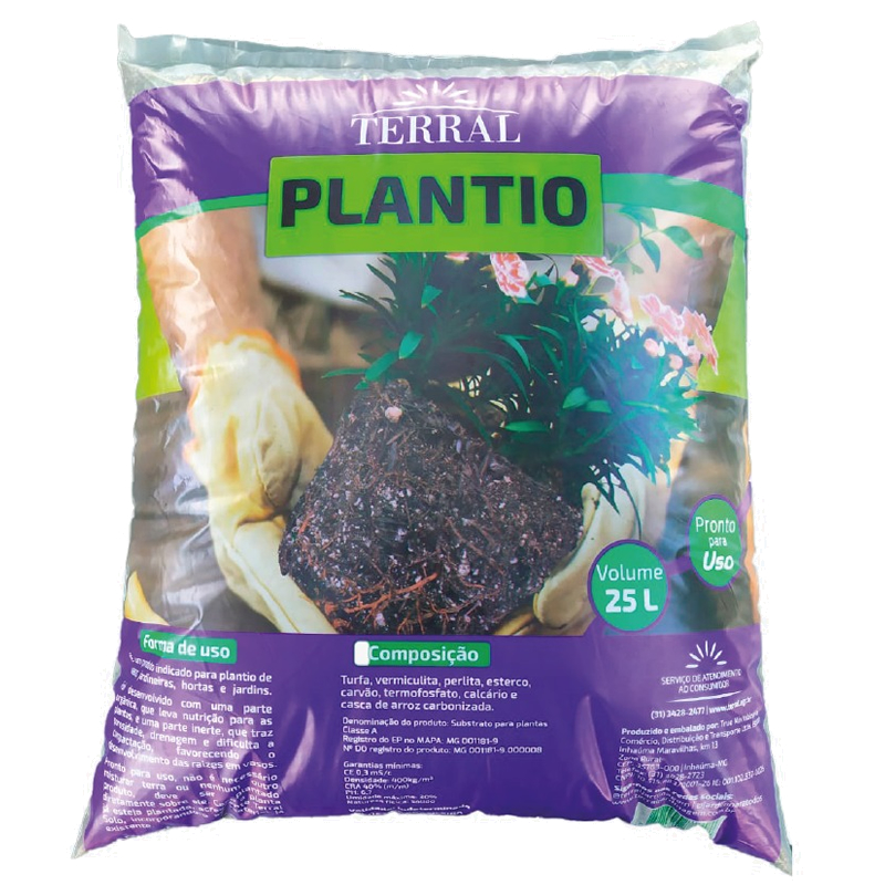 terral substrato plantio tradicional 25l